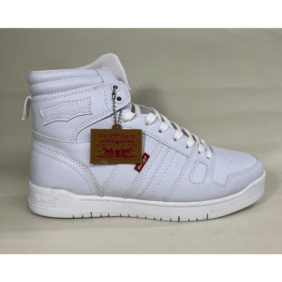 Levi's Women's BB HI UI Fashion High Top Sneakers - White Mono 9.5M - Picture 2 of 8